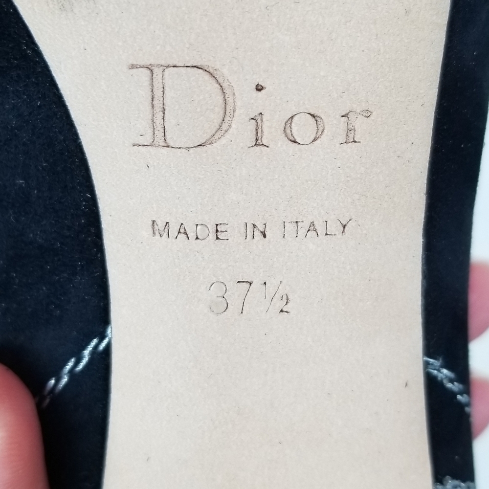 Dior Black Suede Stiletto Heels Pumps size EUR 37.5 US 71/2 (like new) - Picture 9 of 12
